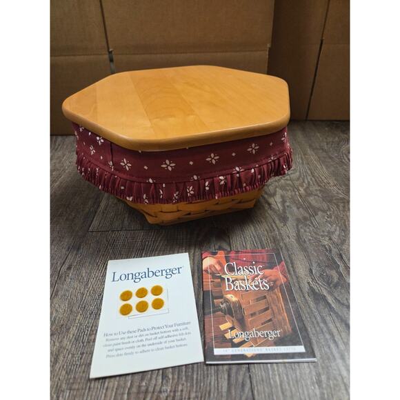 Longaberger 10" Generations Basket Set Lid Americana Liner Product Card # 13773 - Picture 1 of 6